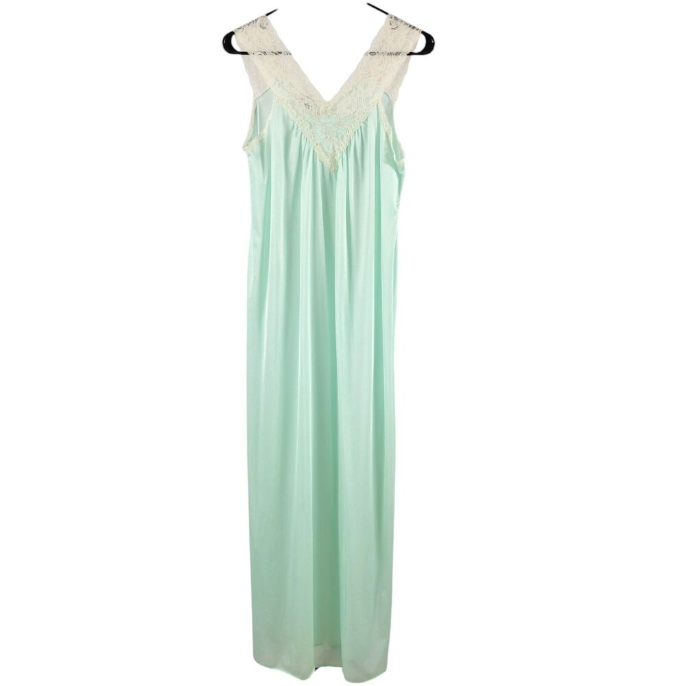 Vintage Mirage turquoise slip maxi dress size S